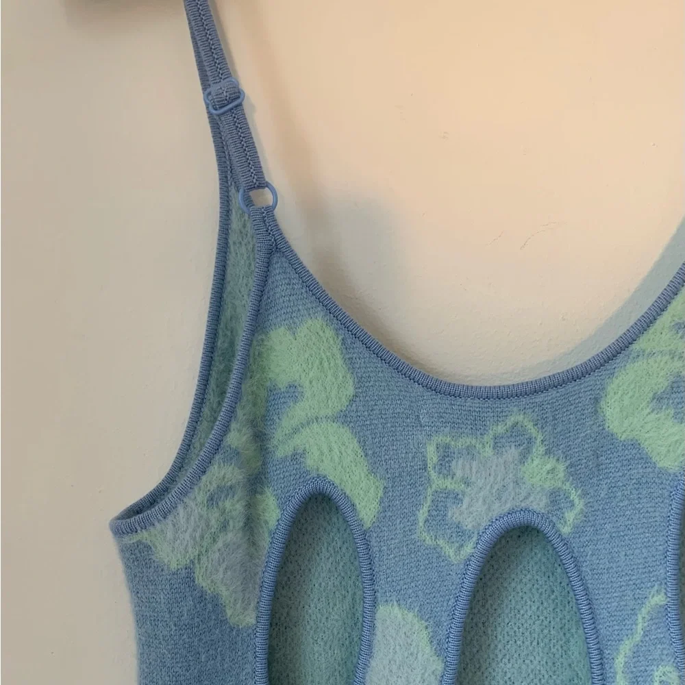 House Of Sunny Blue Crush Knit Midi Slip Dress